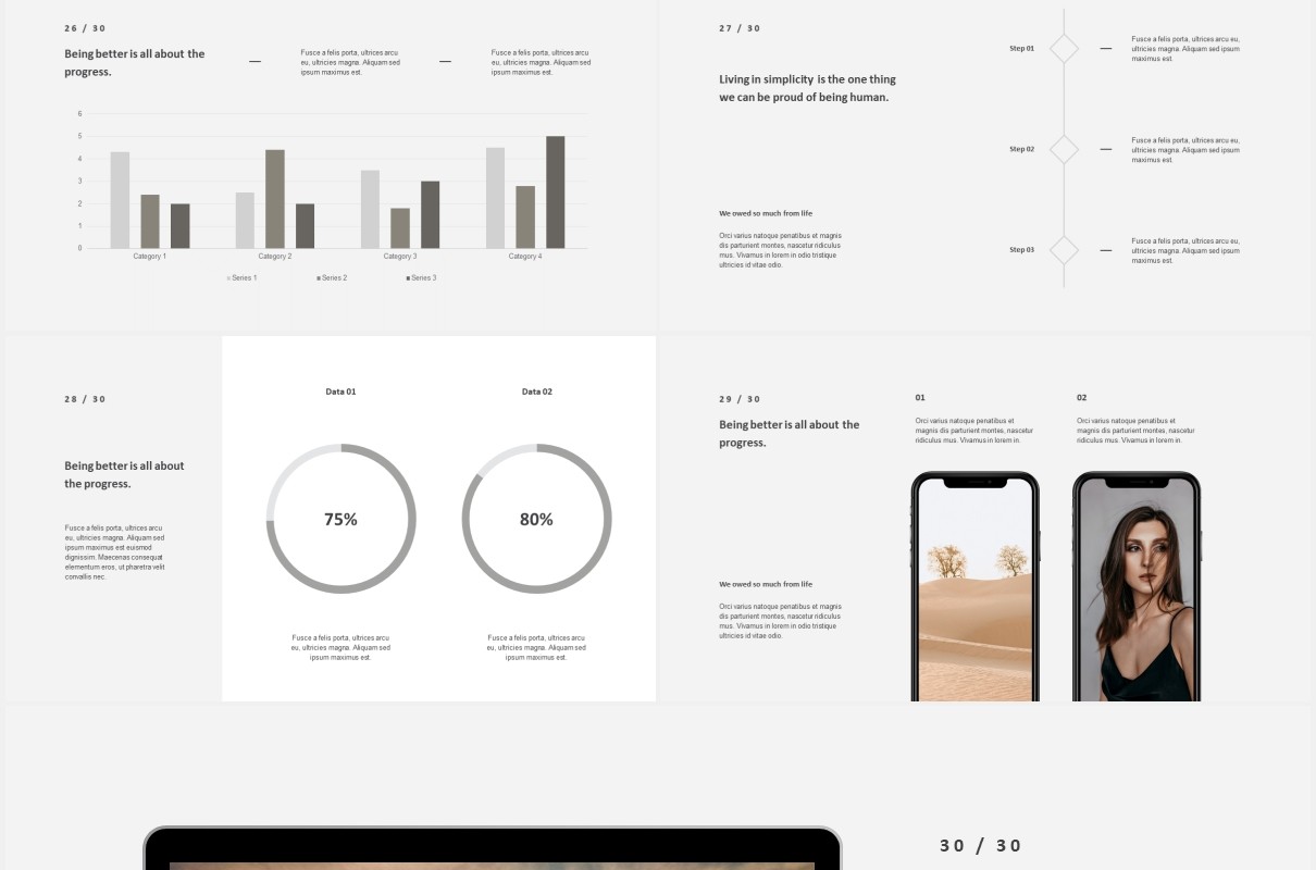 简洁电子照片展示PPT模板bhea simple powerpoint template