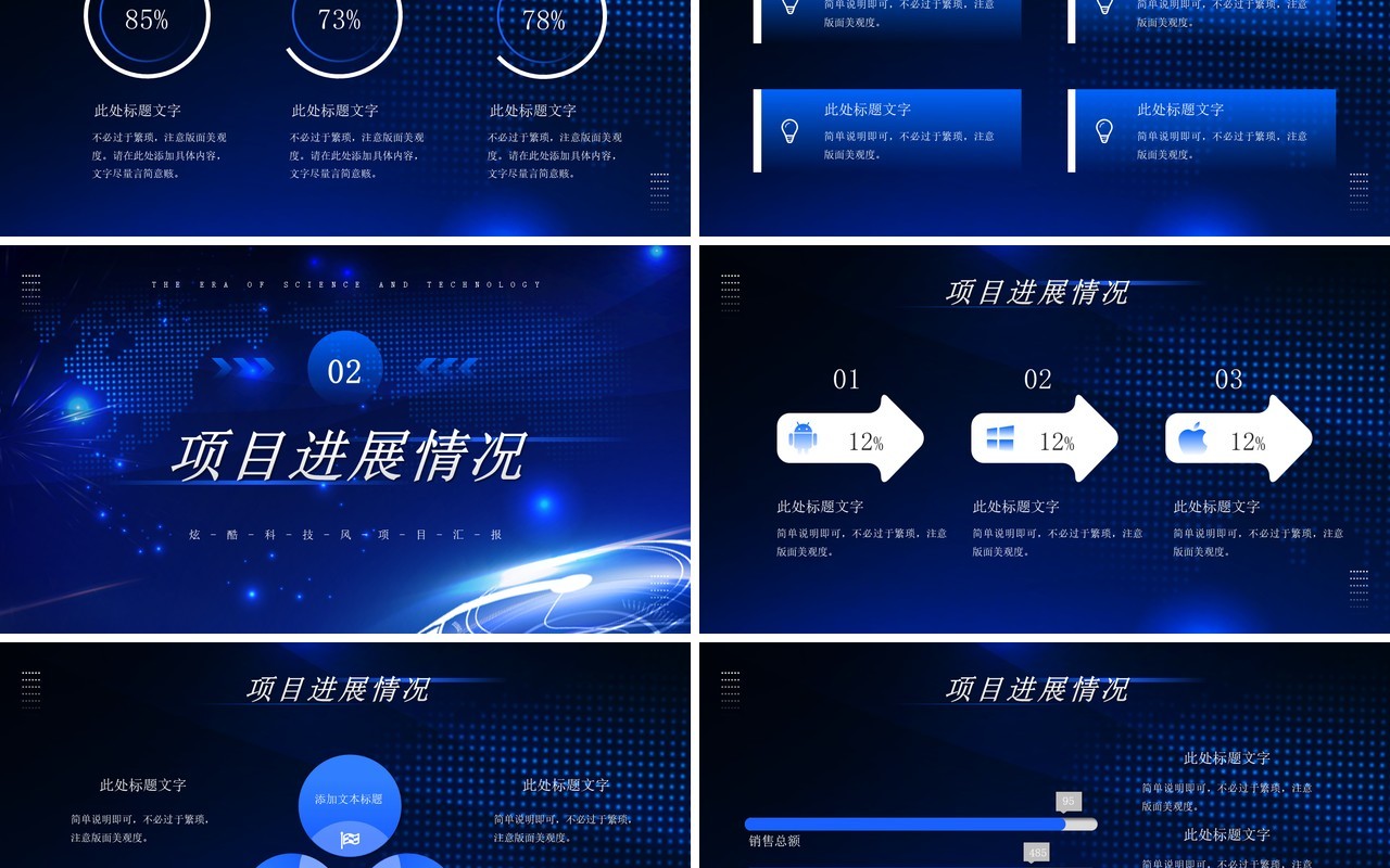 蓝色科技风智领未来项目汇报PPT模板