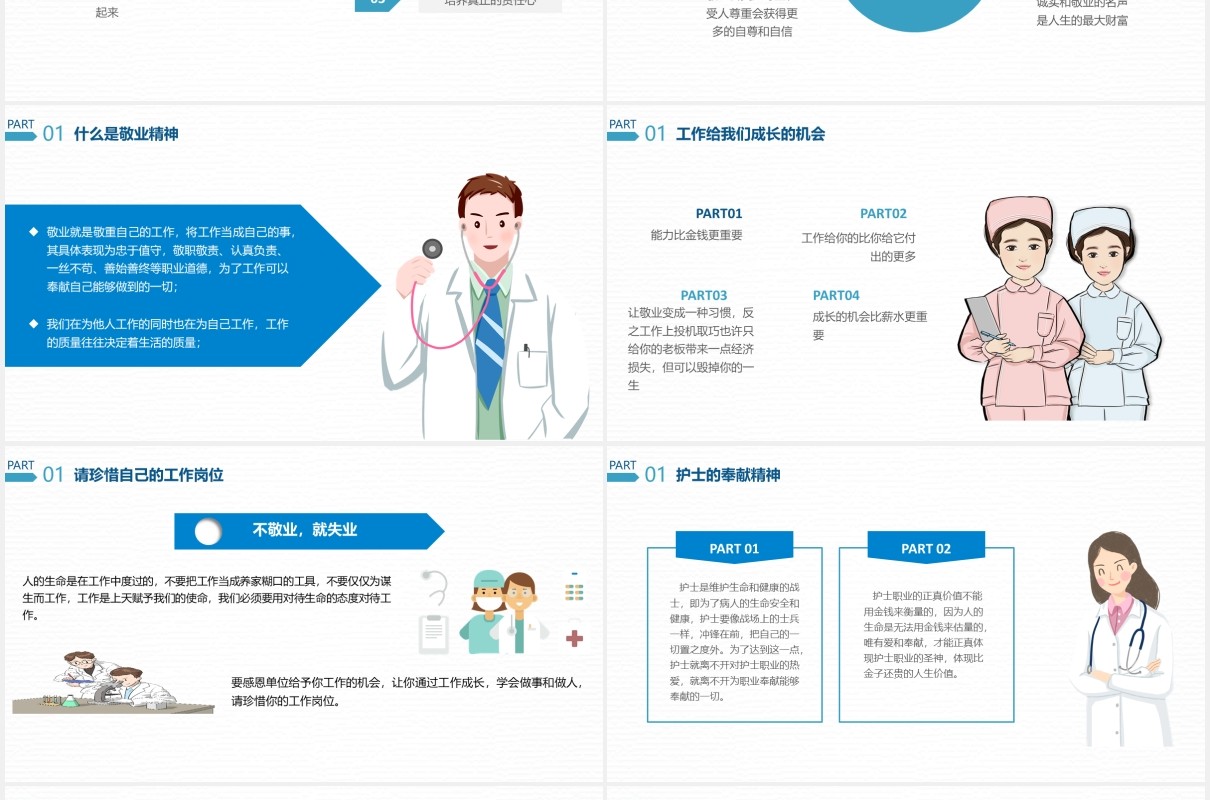 简约医院医疗护士岗前专业培训课件PPT模板
