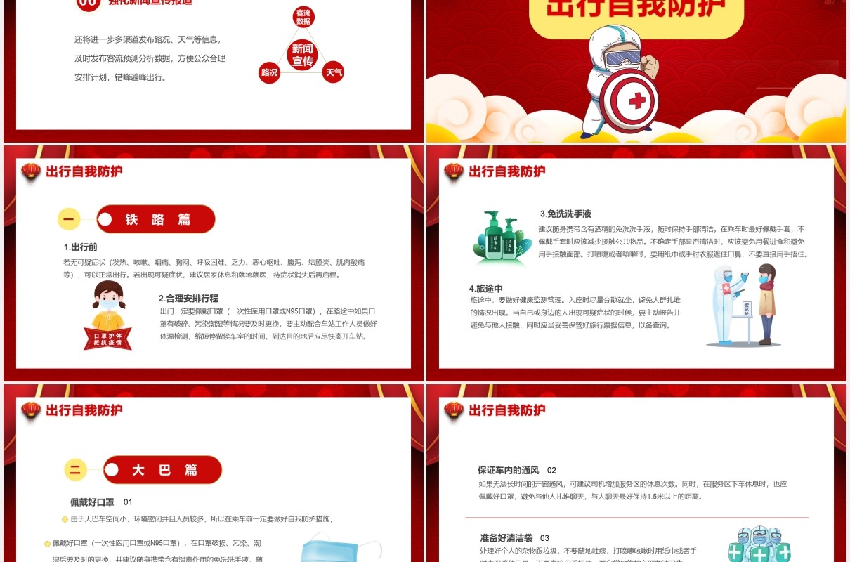 2021春运疫情防控知识通用PPT模板