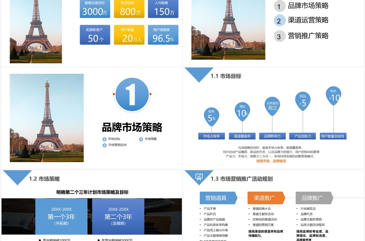 简约白色商务风营销策划运营计划市场营销策划PPT模板