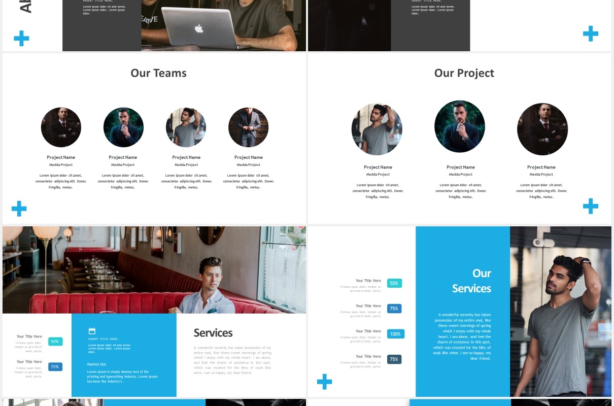 高端商务工作报告计划国外PPT模板medda powerpoint template