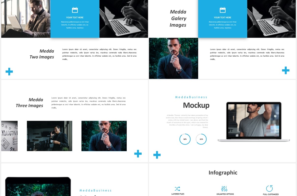 高端商务工作报告计划国外PPT模板medda powerpoint template