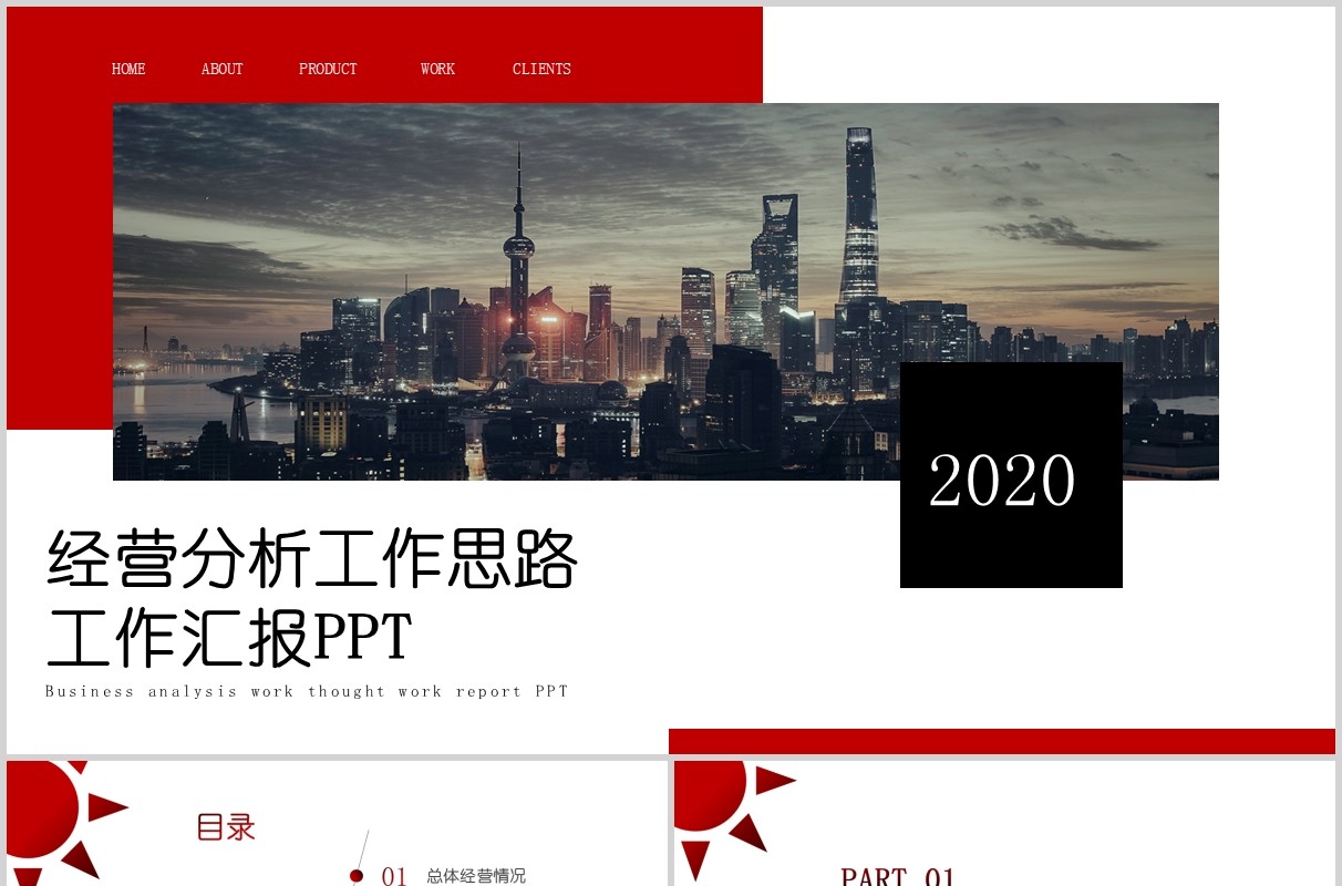 简洁经营分析工作思路工作汇报PPT模板