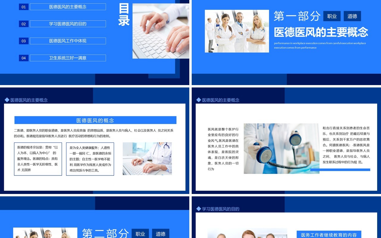 医务人员职业道德医德医风培训动态PPT模板