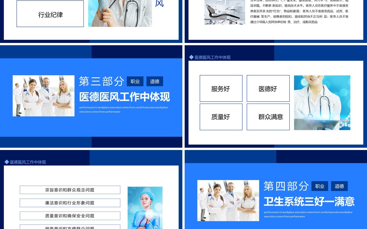 医务人员职业道德医德医风培训动态PPT模板