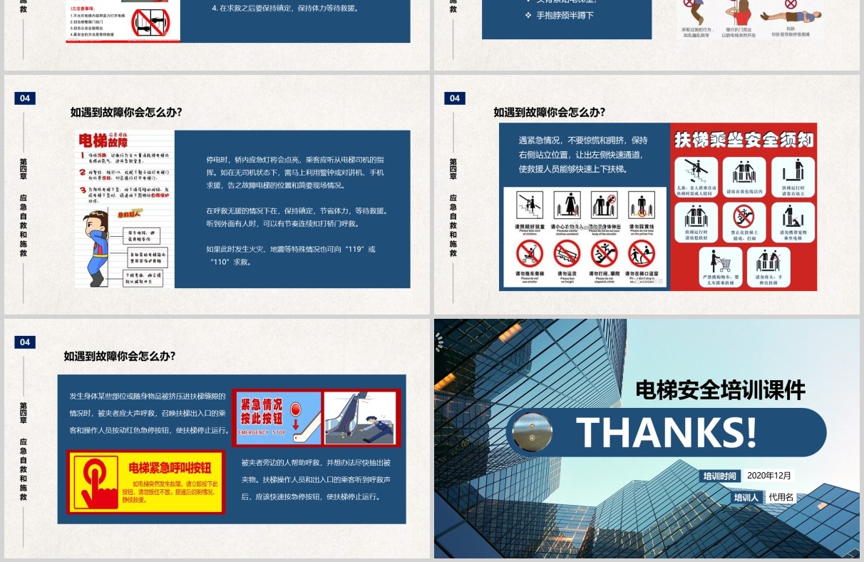 商务电梯安全知识培训课件PPT模板