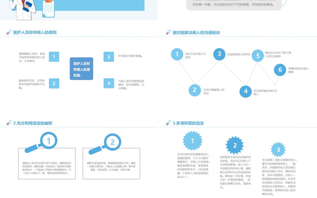 蓝色简洁医患沟通技巧医院PPT模板