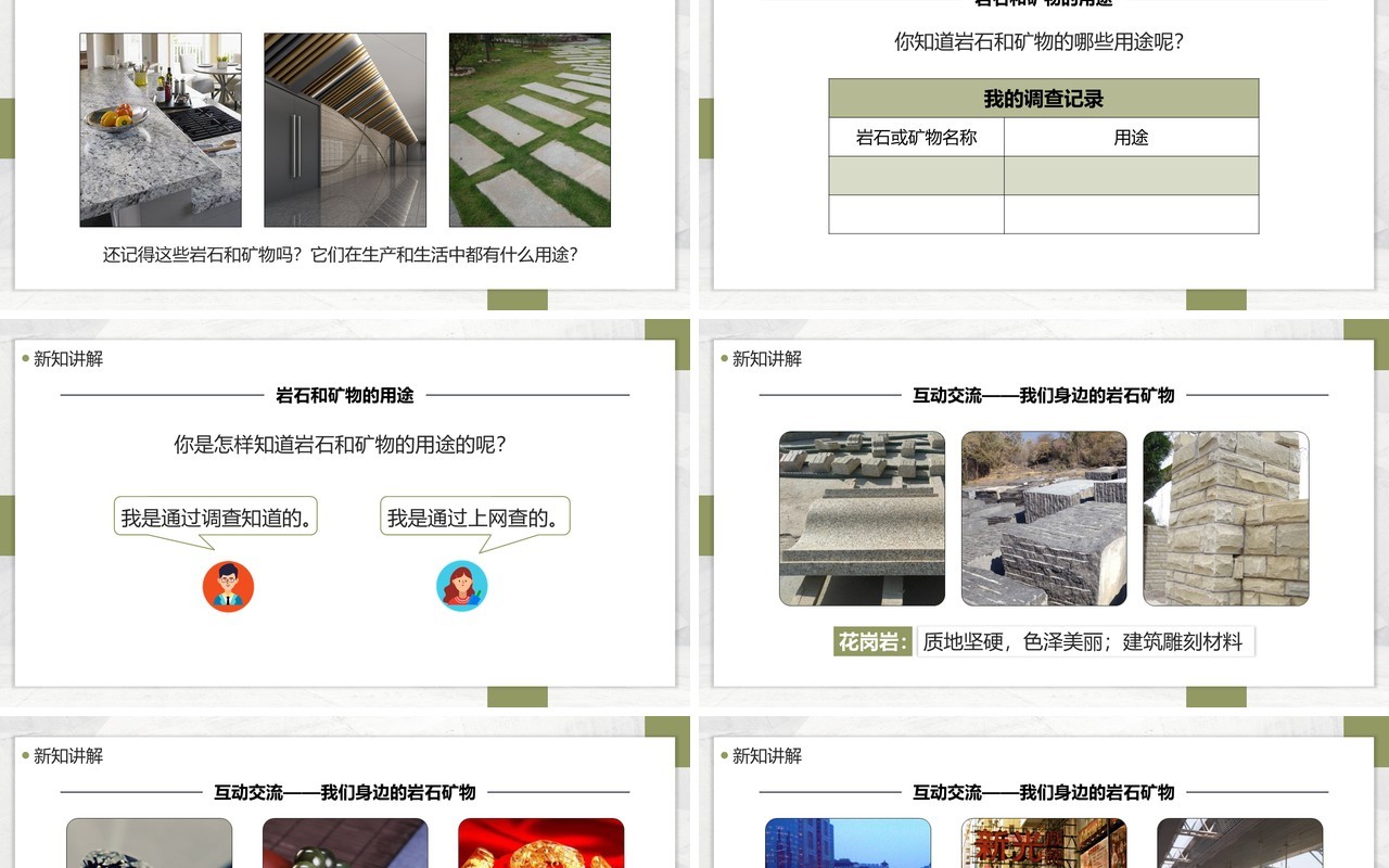 教科版四年级下册岩石、矿物和我们课件PPT模板