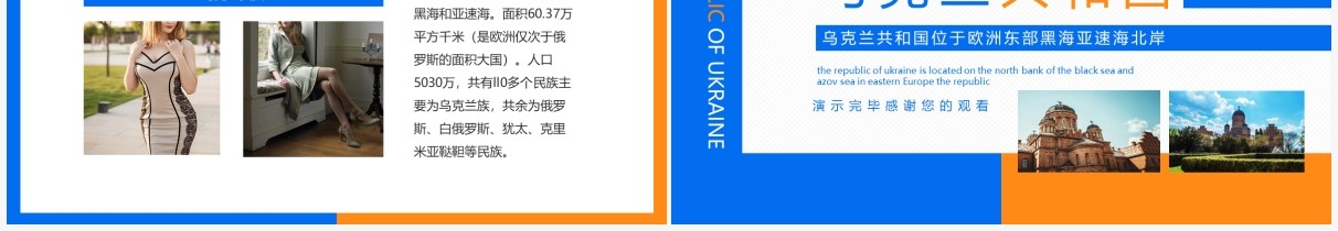 位于欧洲东部黑海亚速海北岸的乌克兰介绍动态PPT模板