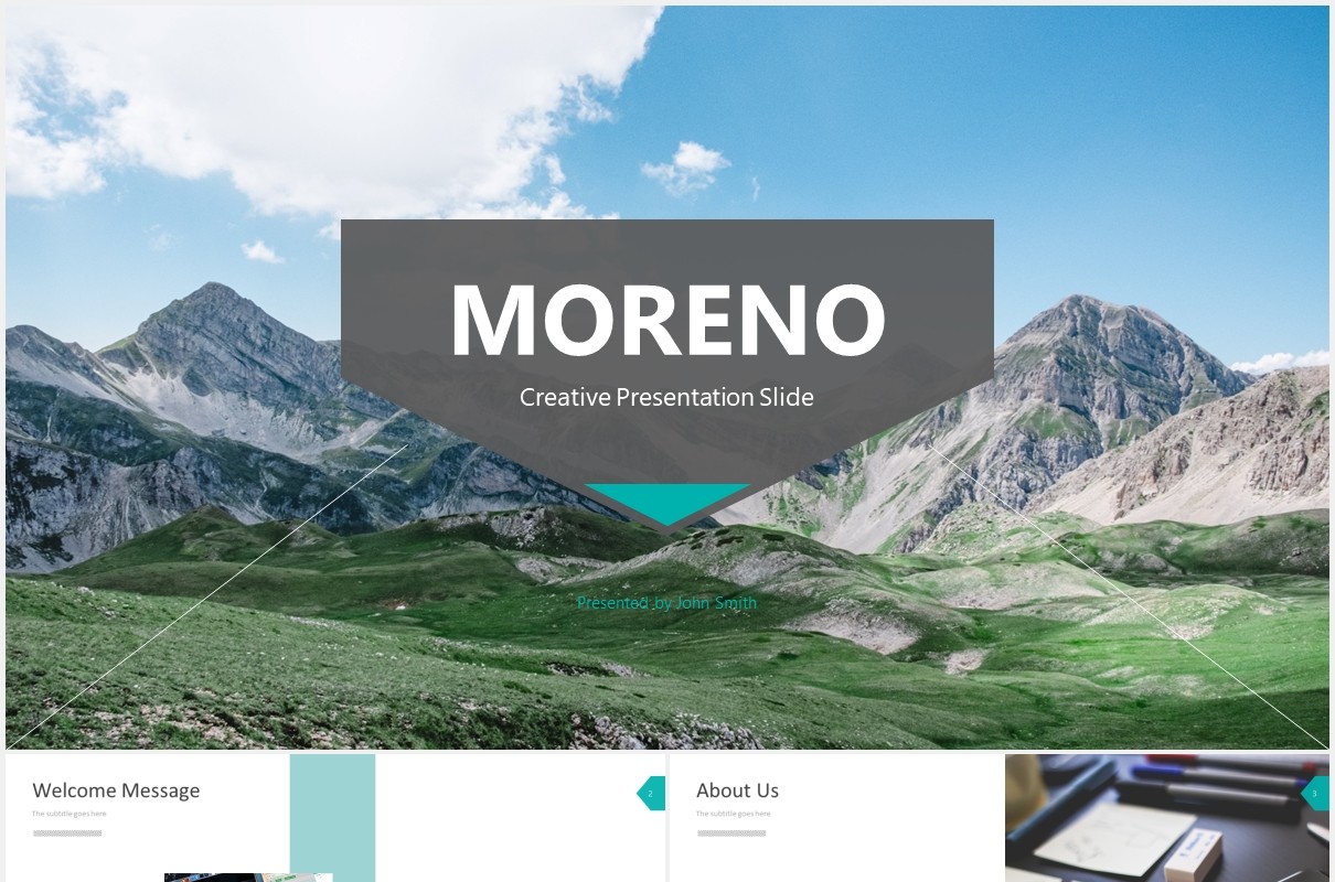 现代简约商务公司接收项目宣传报告总结PPT模板moreno powerpoint template