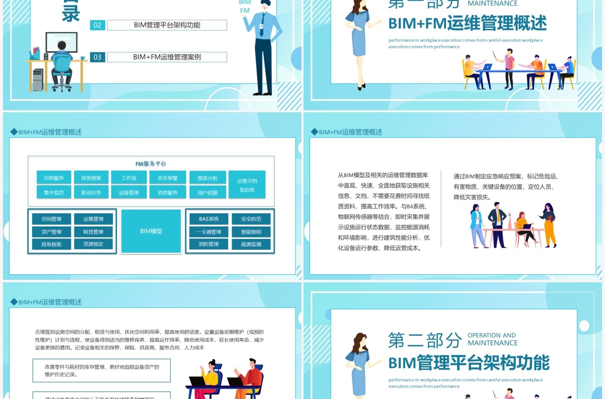 BIMFM运维技术方案动态PPT模板