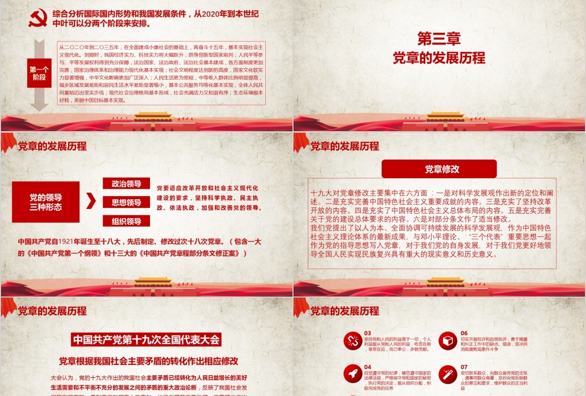学习新微党章党课PPT模板10