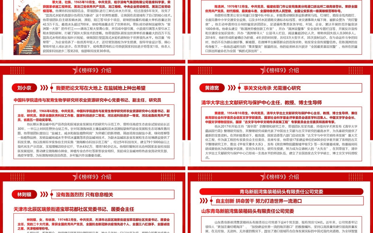 红色党政风走进榜样9学习党课PPT模板