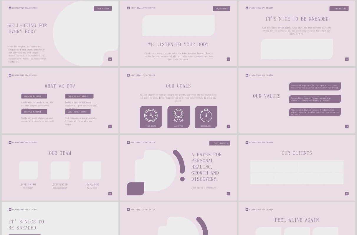 按摩美容院养生Spa沙龙PPT版式模板Massage Spa Salon PowerPoint Presentation Template