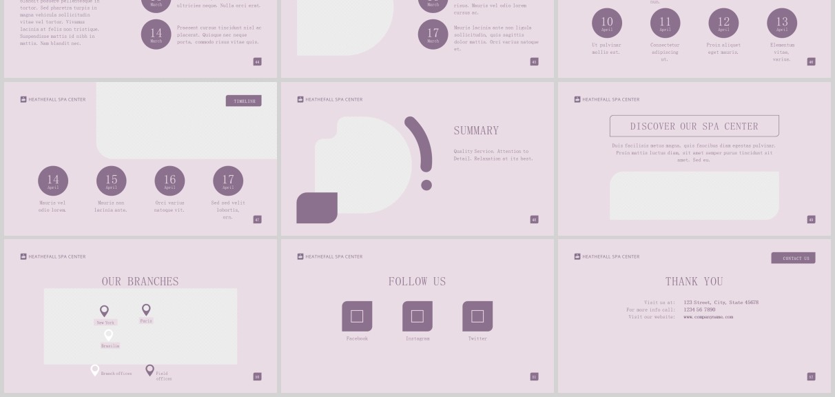 按摩美容院养生Spa沙龙PPT版式模板Massage Spa Salon PowerPoint Presentation Template