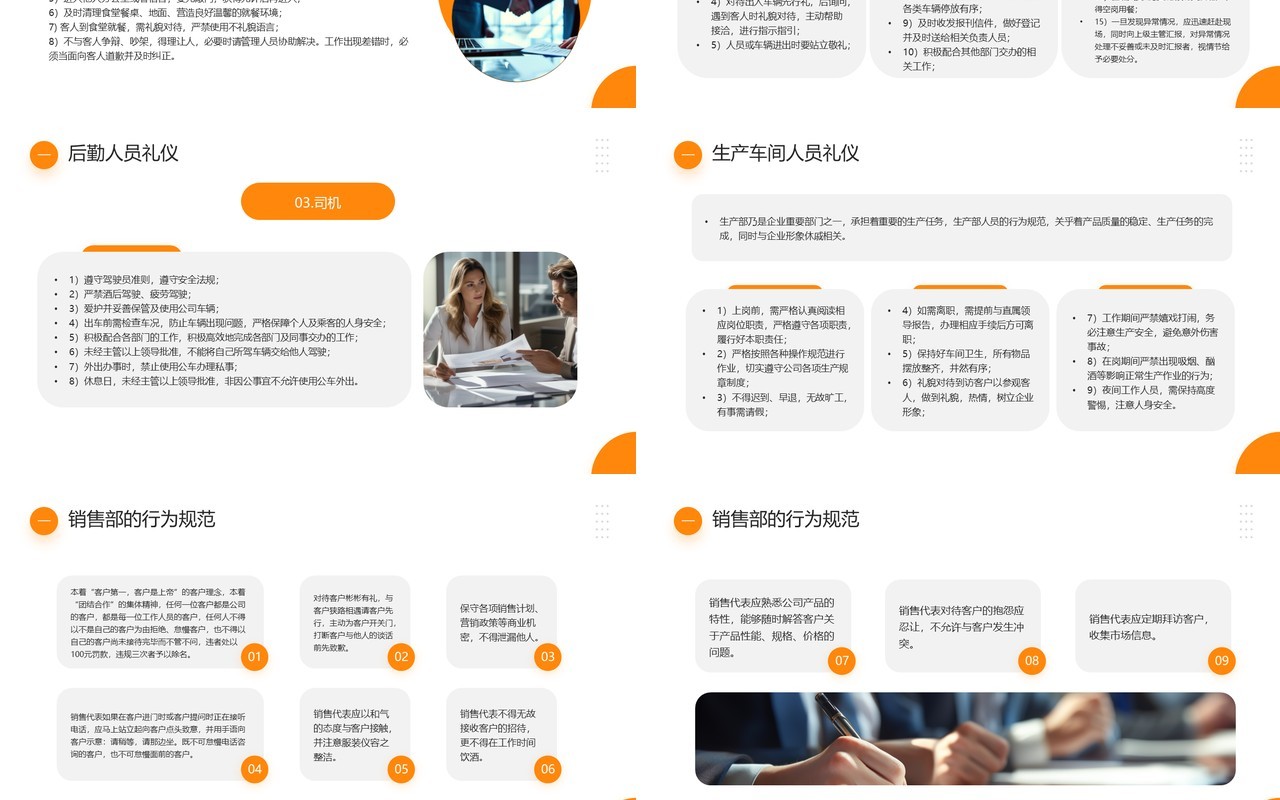 橙色商务风职业素养与个人修养PPT模板