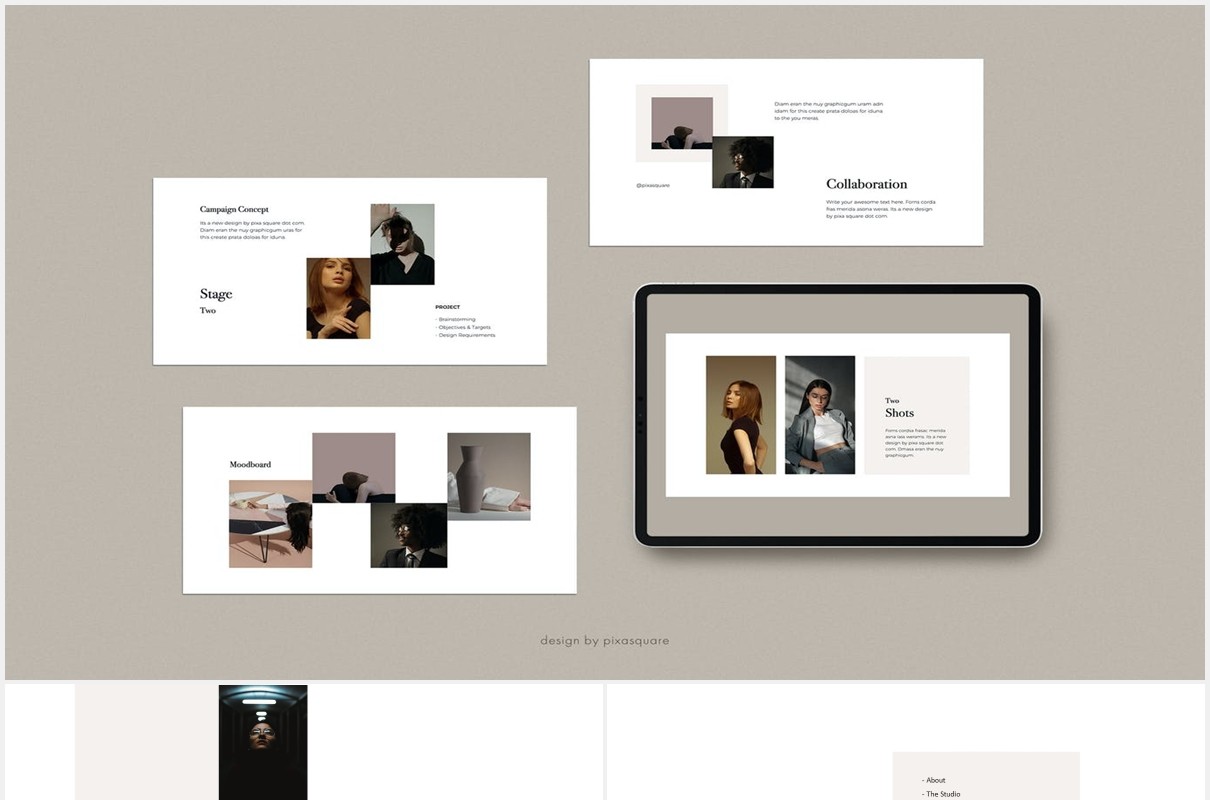 极简个人简历汇报图文展示PPT模板DONA - Media Press Kit Powerpoint Template