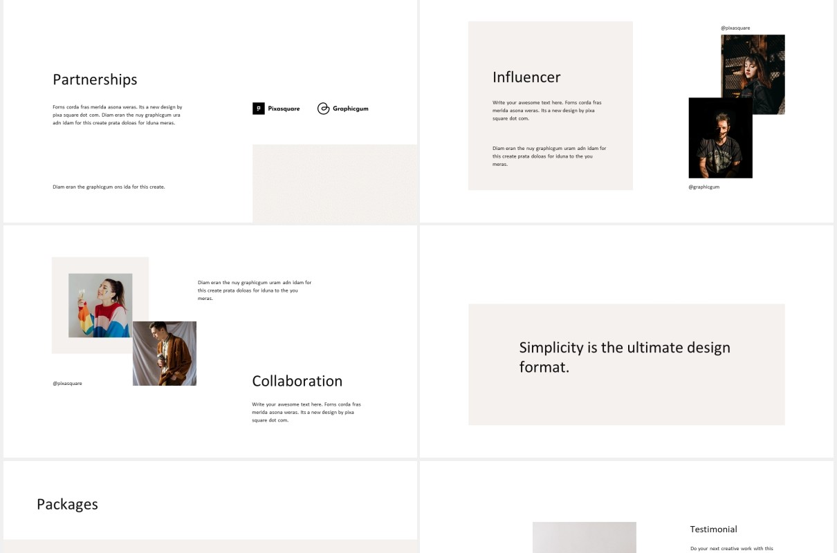 极简个人简历汇报图文展示PPT模板DONA - Media Press Kit Powerpoint Template
