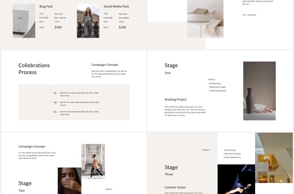 极简个人简历汇报图文展示PPT模板DONA - Media Press Kit Powerpoint Template