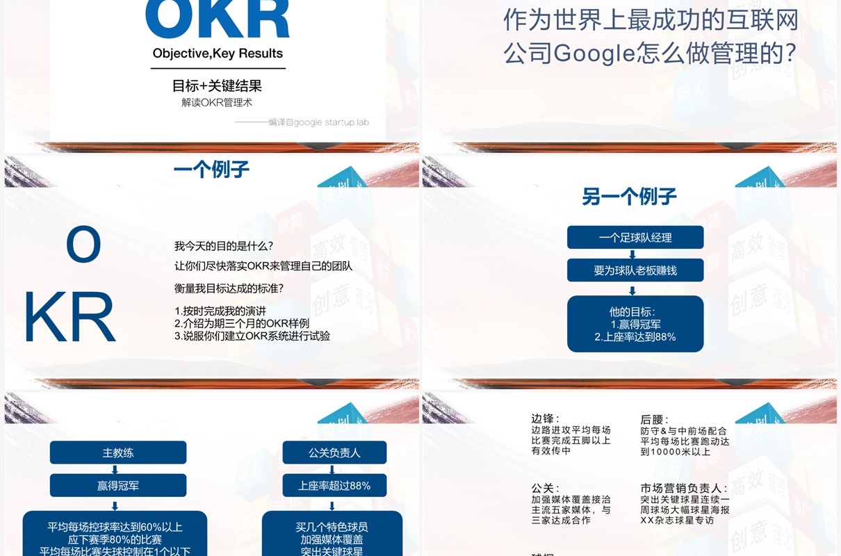 蓝色管理进阶课程之okr管理PPT模板