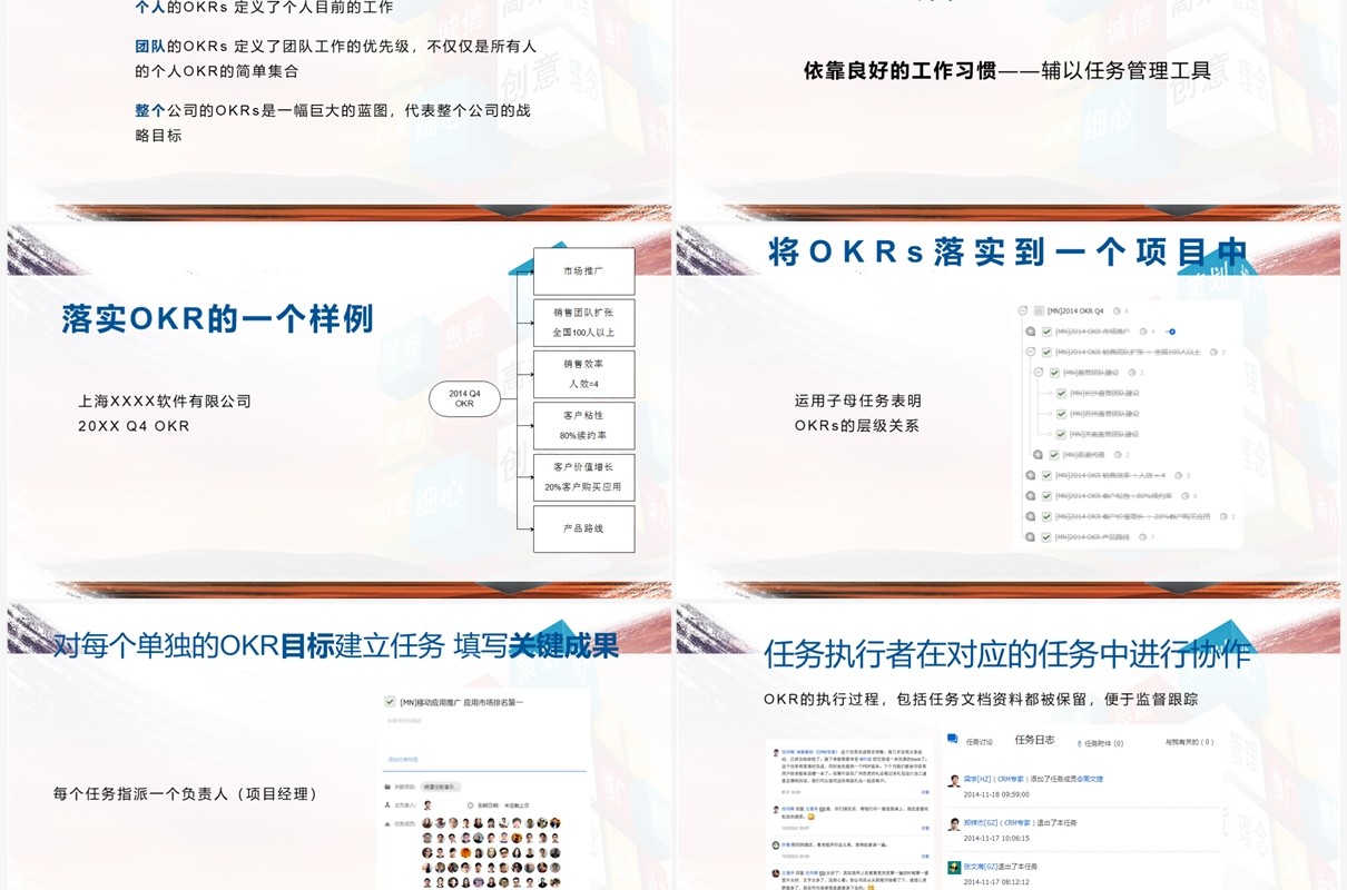 蓝色管理进阶课程之okr管理PPT模板