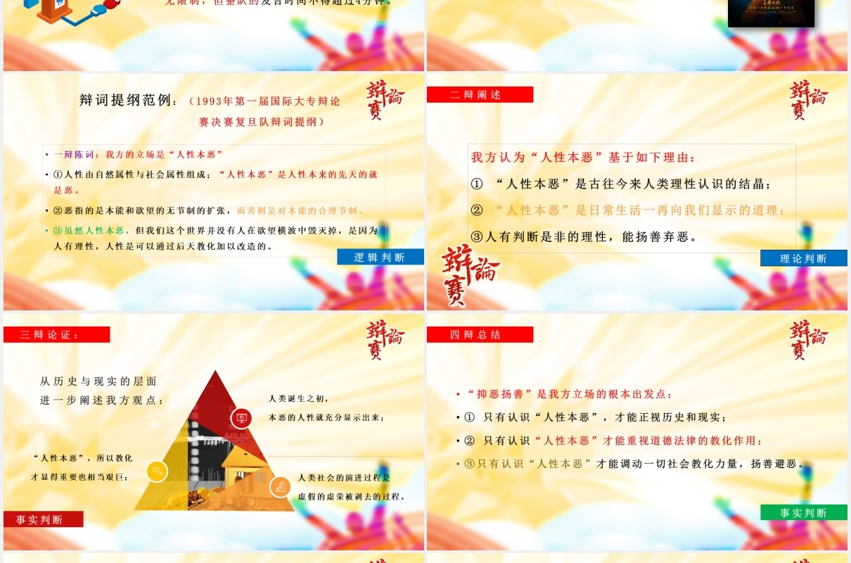 校园辩论赛知识培训PPT模板