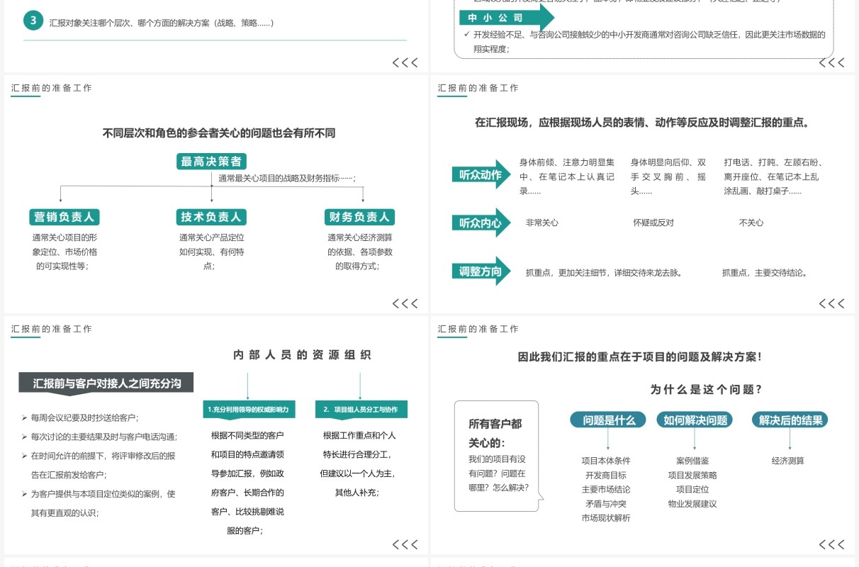 灰绿色商务风汇报工作技巧培训PPT模板
