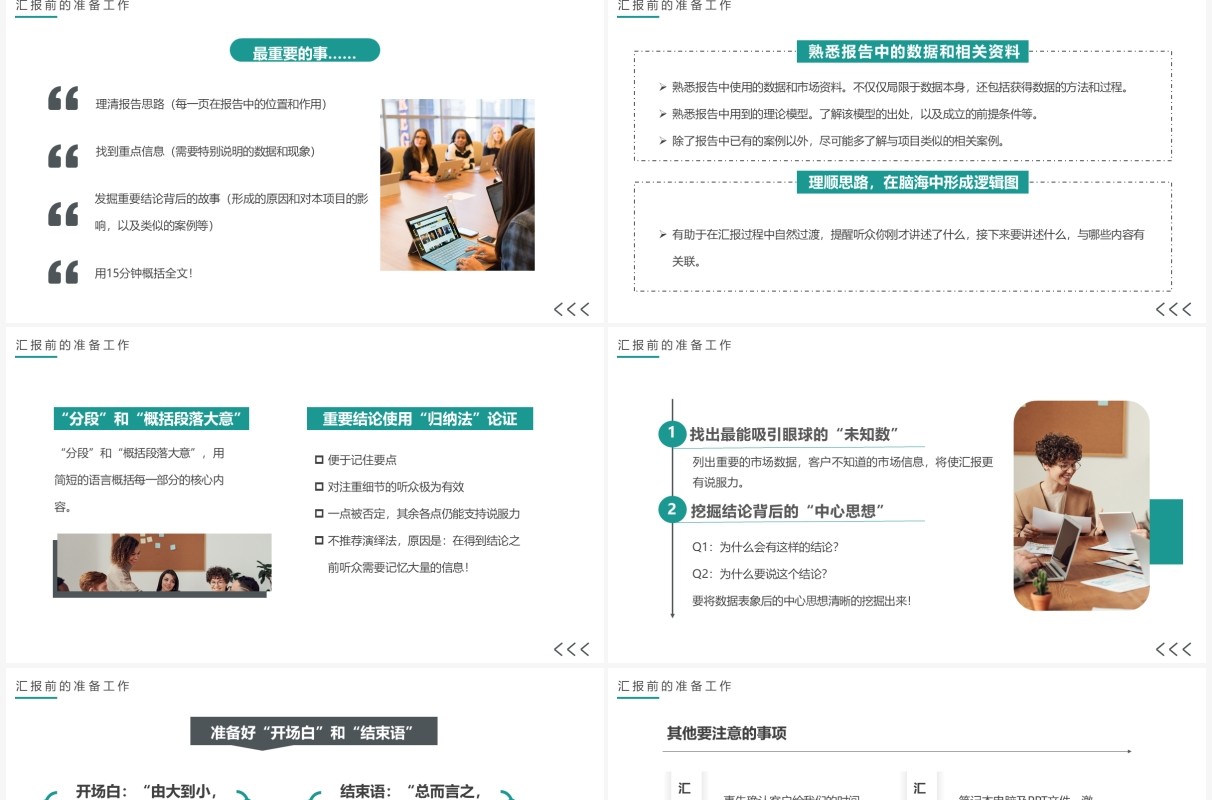 灰绿色商务风汇报工作技巧培训PPT模板