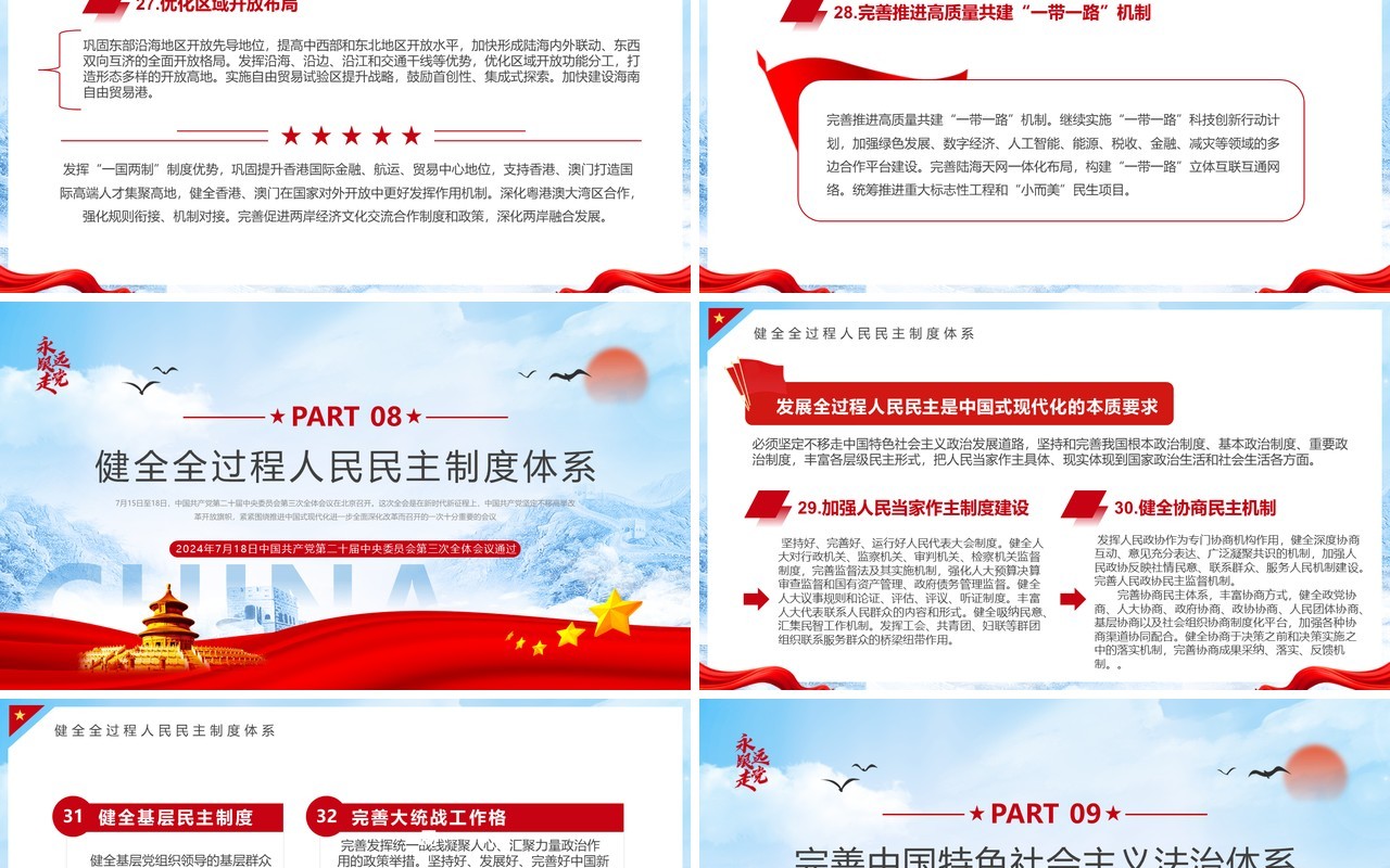 蓝色简约风全面深化改革推进中国式现代化PPT模板