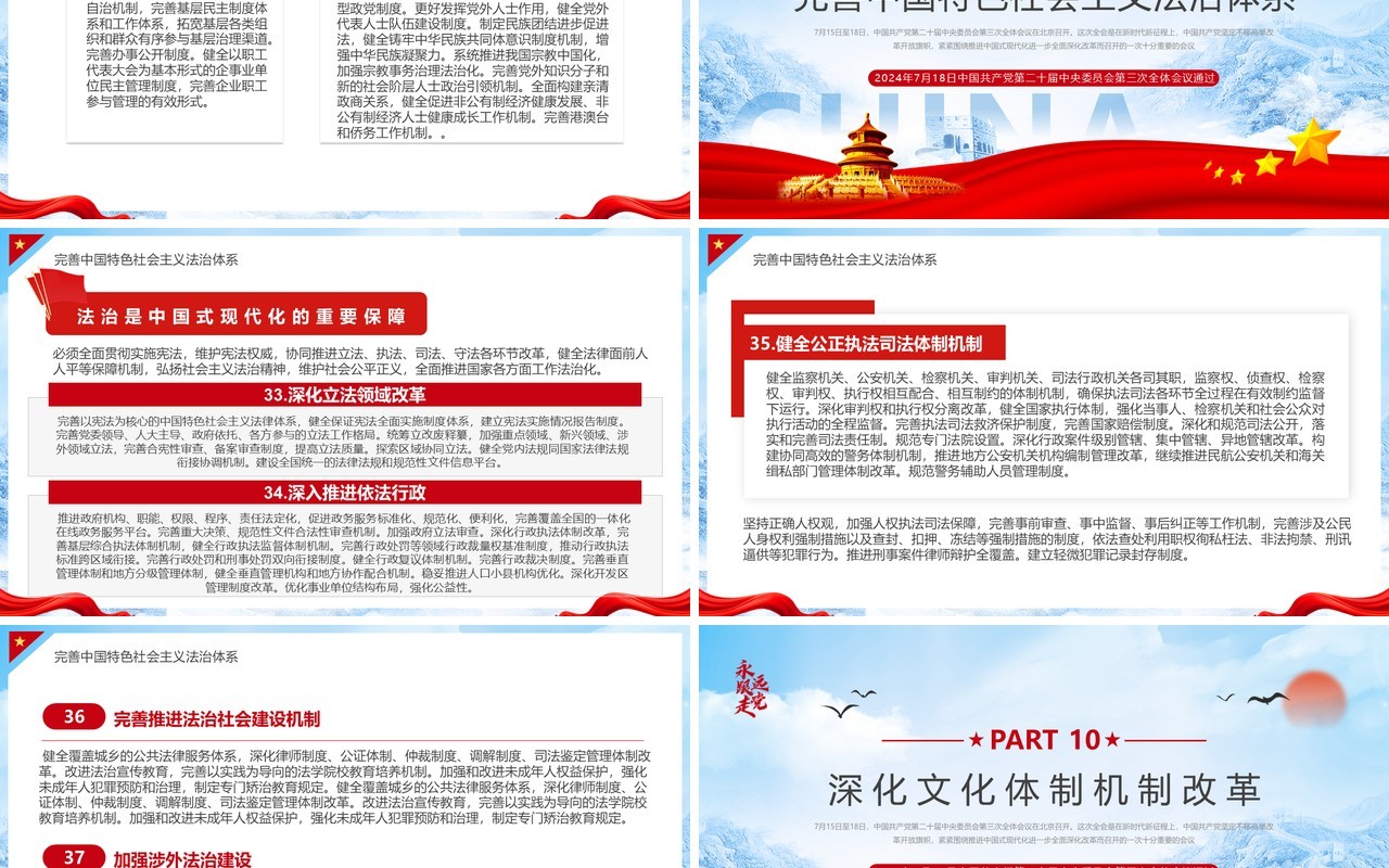 蓝色简约风全面深化改革推进中国式现代化PPT模板
