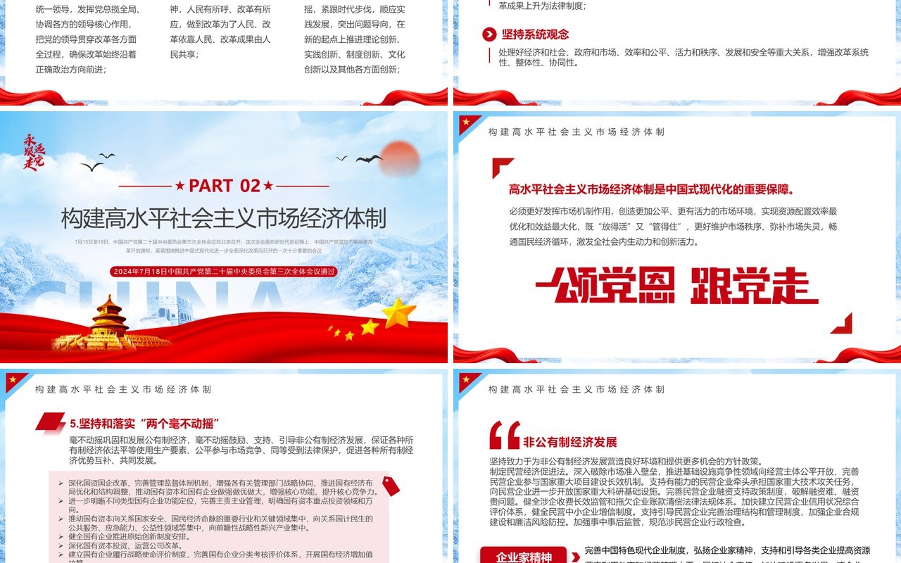 蓝色简约风全面深化改革推进中国式现代化PPT模板