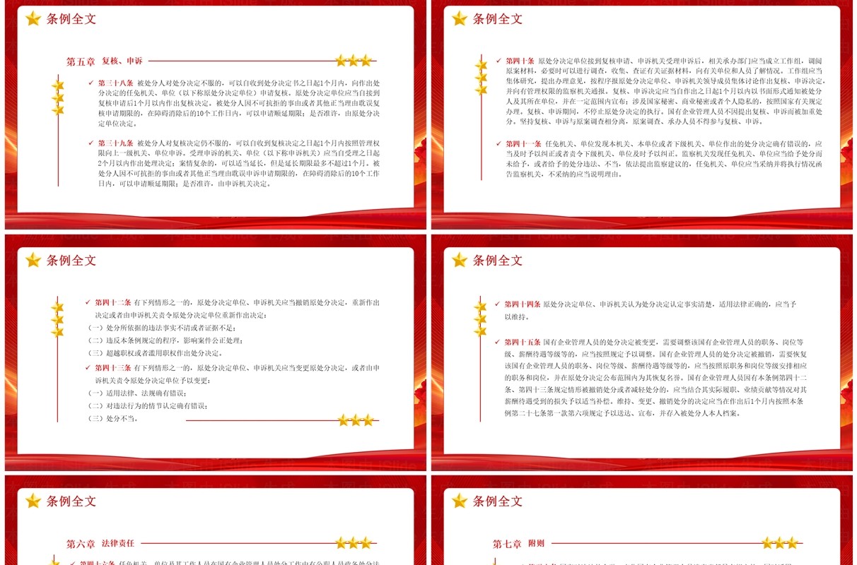 红色党政风国有企业管理人员处分条例PPT模板