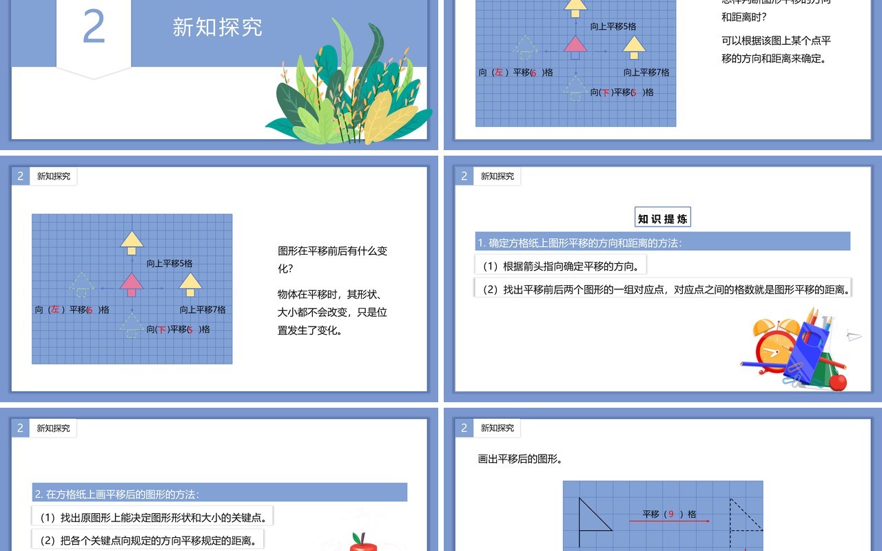 部编版四年级数学下册平移课件PPT模板