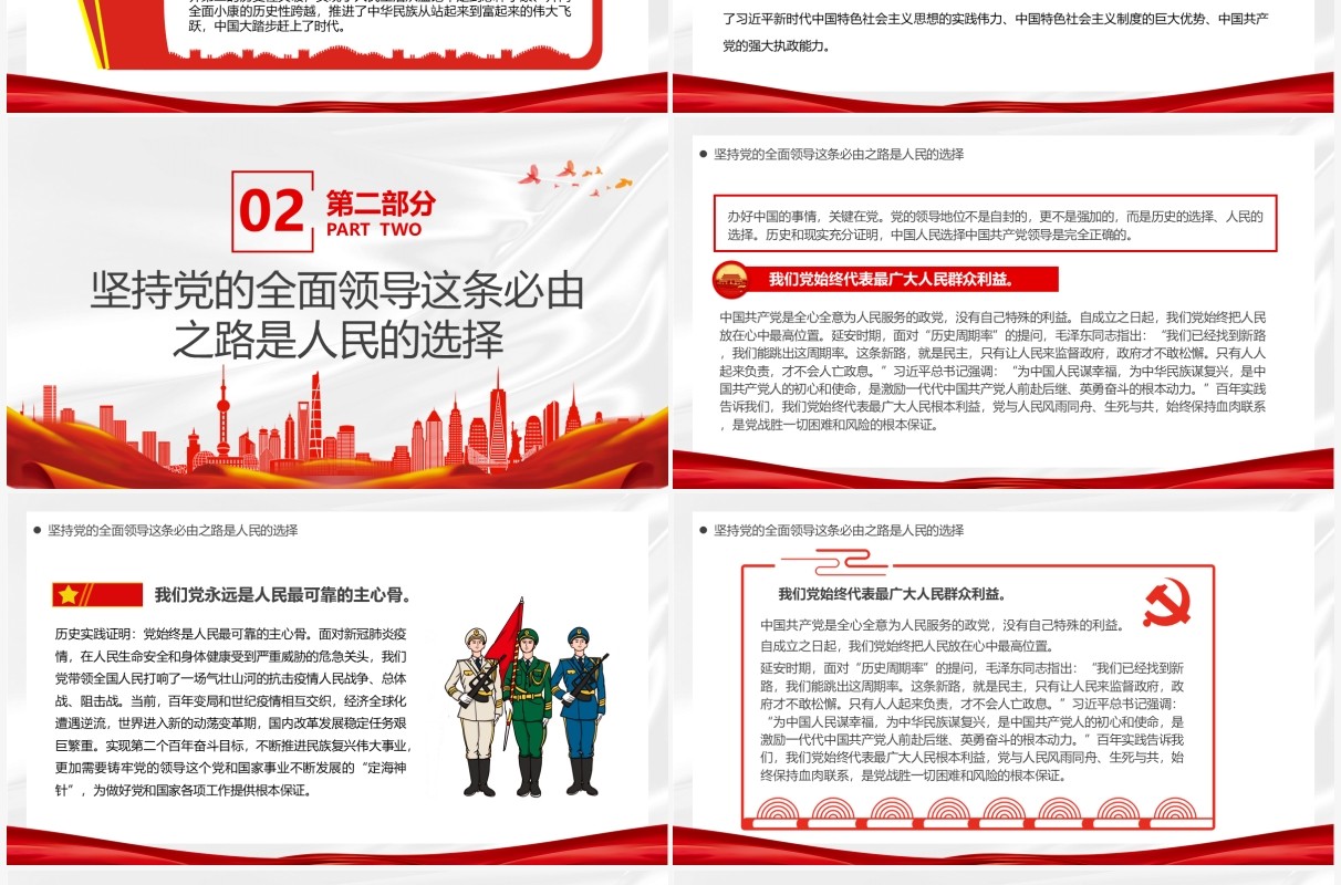 走好五个必由之路之坚持党的全面领导PPT模板