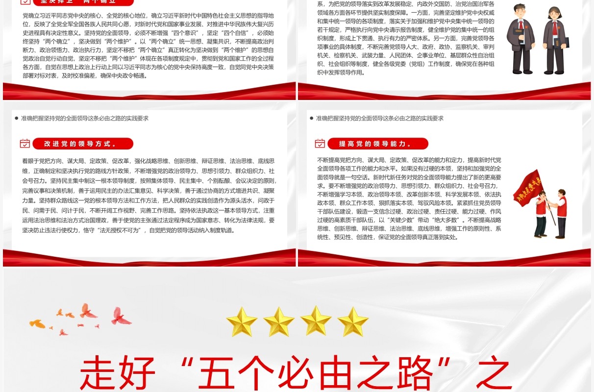 走好五个必由之路之坚持党的全面领导PPT模板