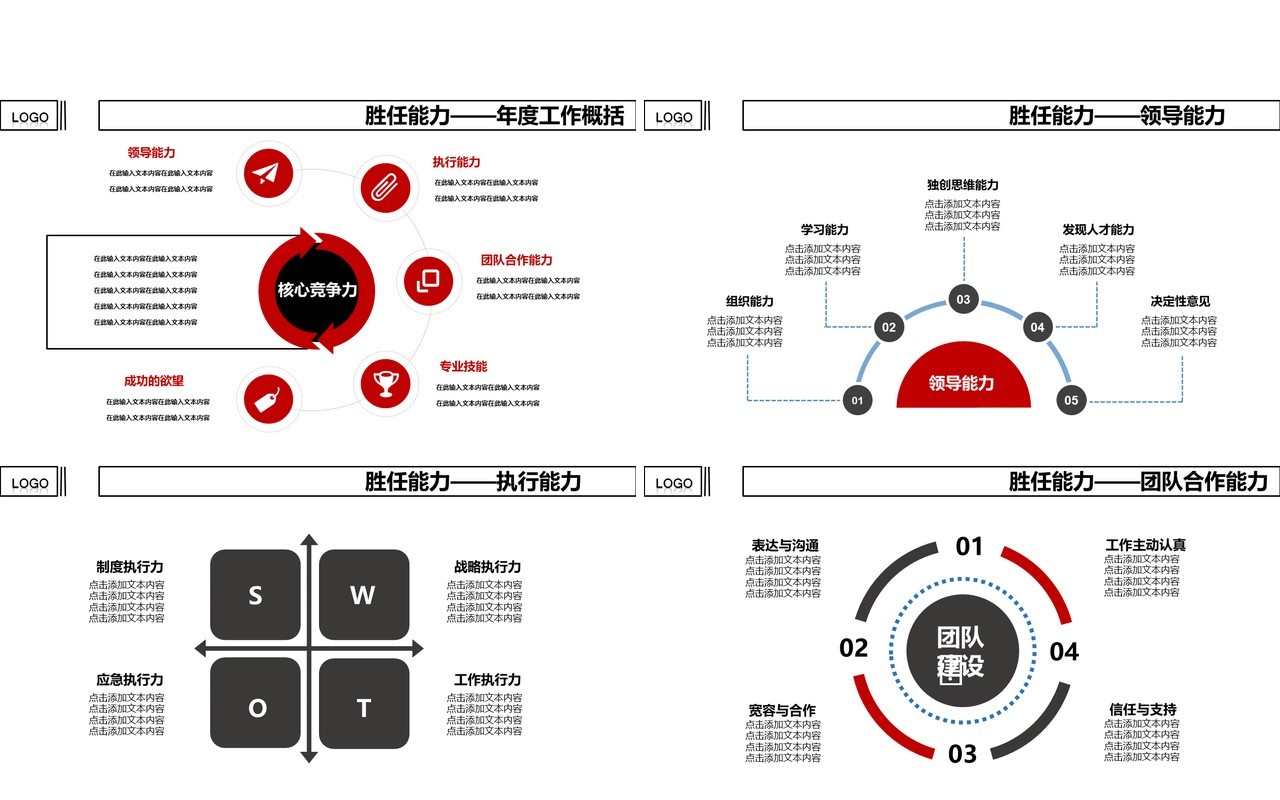 白色岗位竞聘简约通用PPT模板
