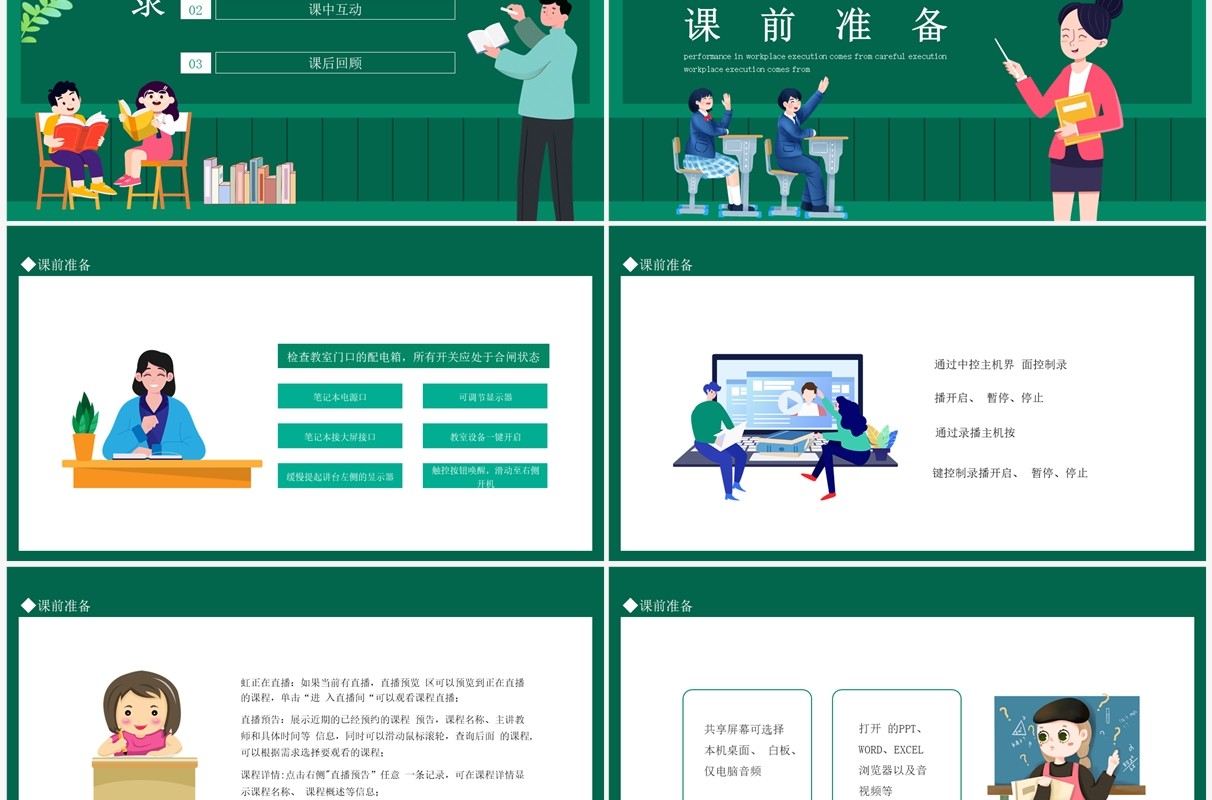 校园智慧教室使用介绍及运用动态PPT模板