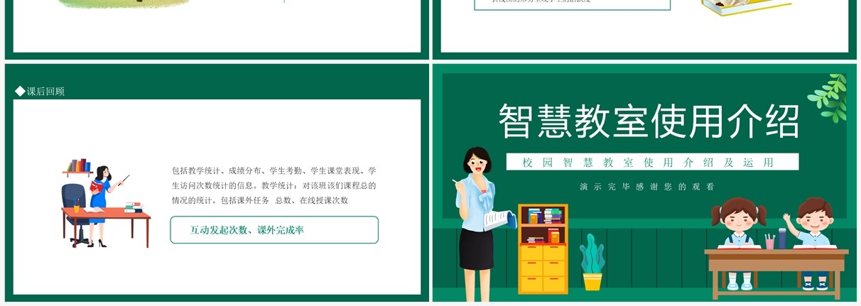 校园智慧教室使用介绍及运用动态PPT模板