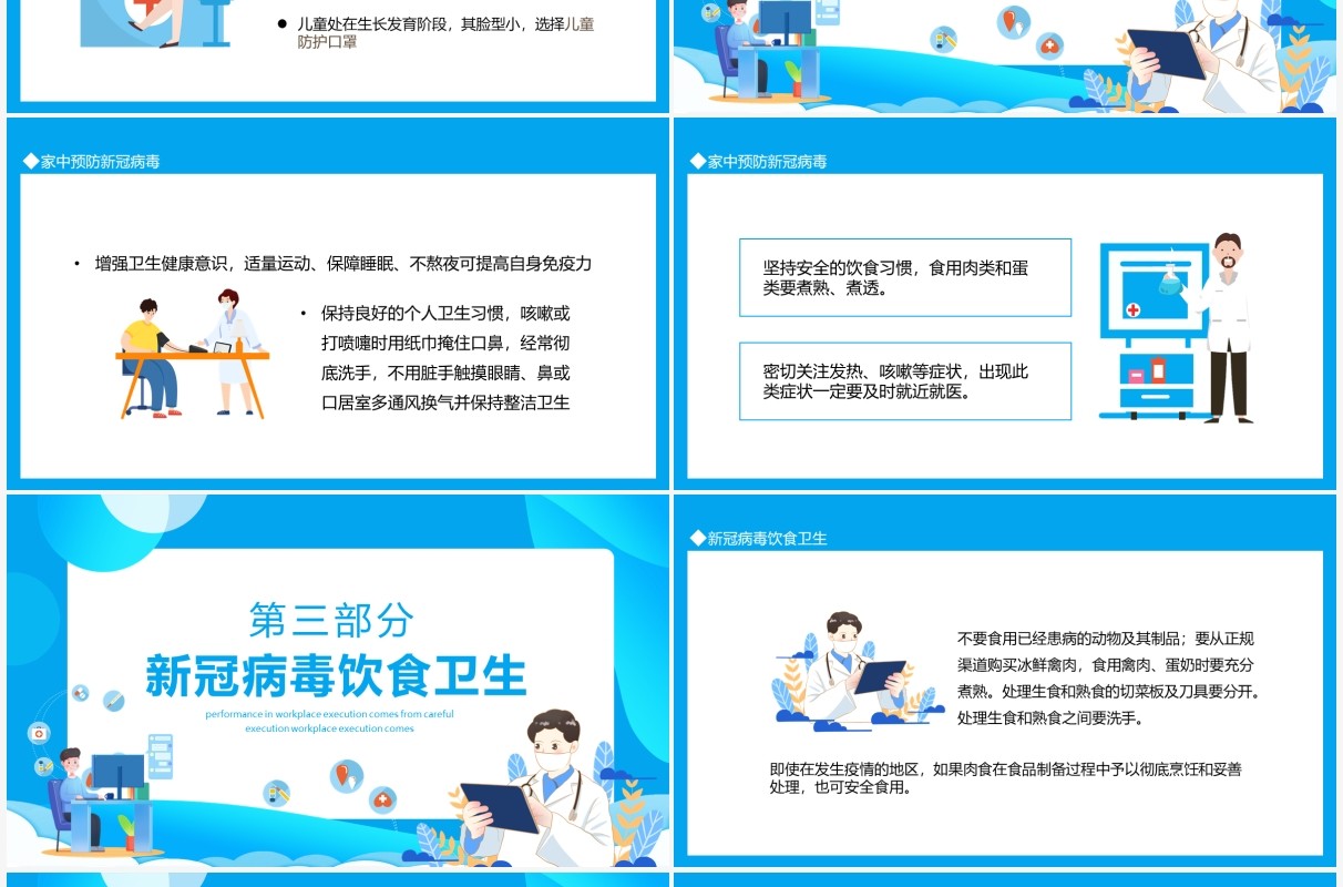 新型冠状病毒个人居家防护知识动态PPT模板