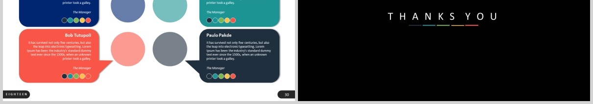 创意公司宣传团队介绍可视化图表PPT图片排版设计模板Eighteen - Powerpoint Template