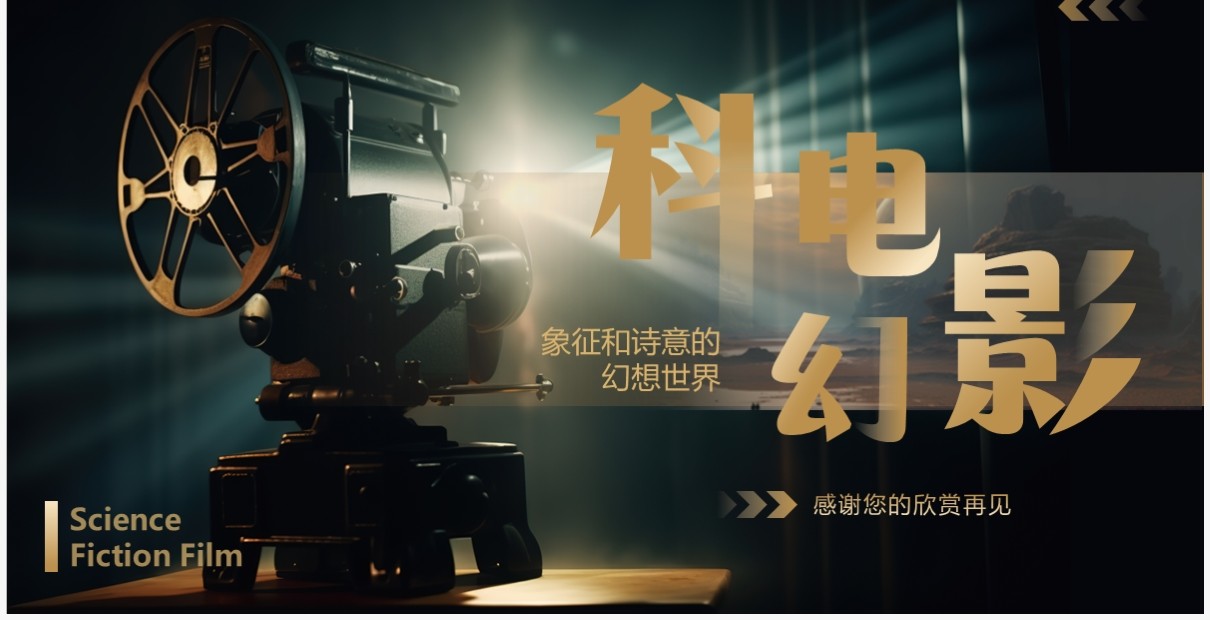 棕色简约风科幻电影介绍PPT模板