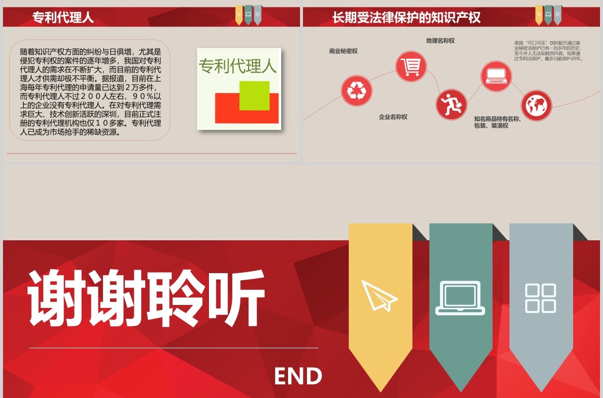 红色知识产品日宣传介绍PPT模板