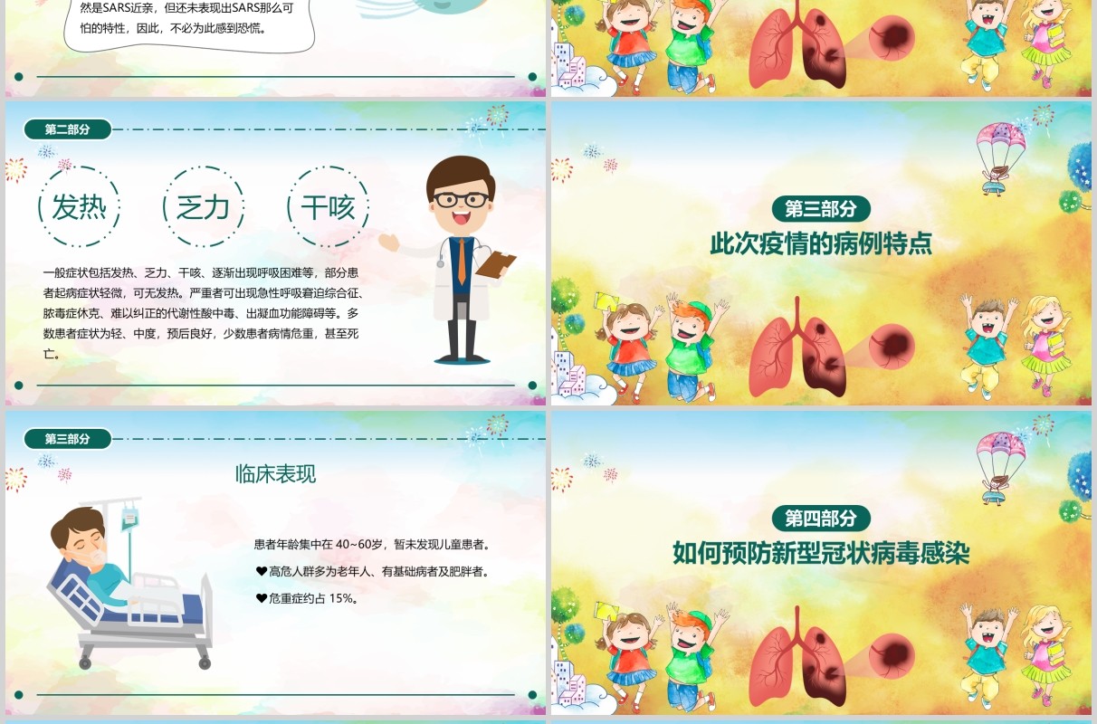 新型冠状病毒感染肺炎预防知识主题班会PPT开学模板