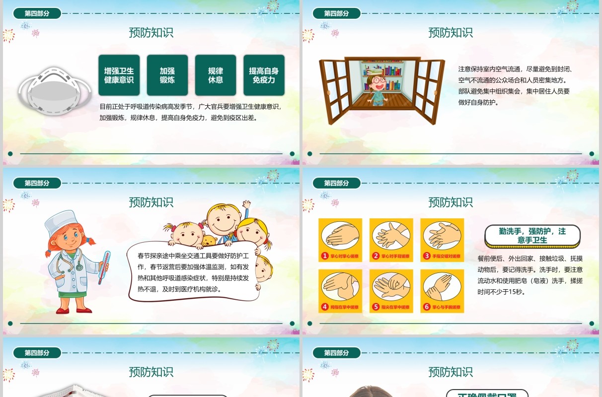 新型冠状病毒感染肺炎预防知识主题班会PPT开学模板