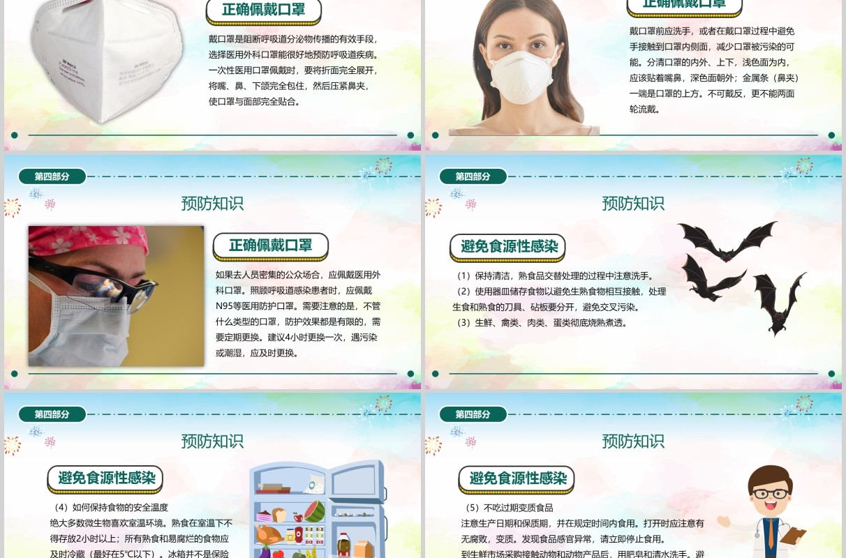 新型冠状病毒感染肺炎预防知识主题班会PPT开学模板
