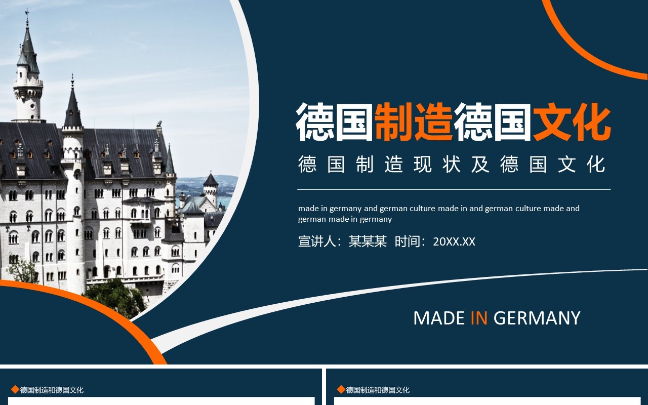 德国制造现状及德国文化动态PPT模板