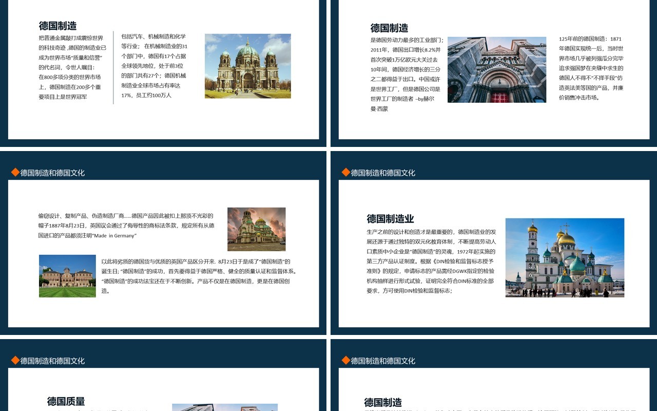 德国制造现状及德国文化动态PPT模板