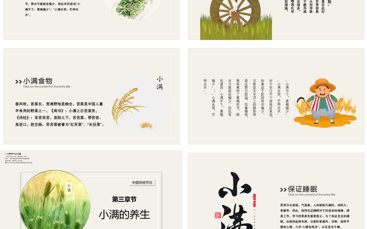 传统二十四节气之小满介绍课件PPT模板