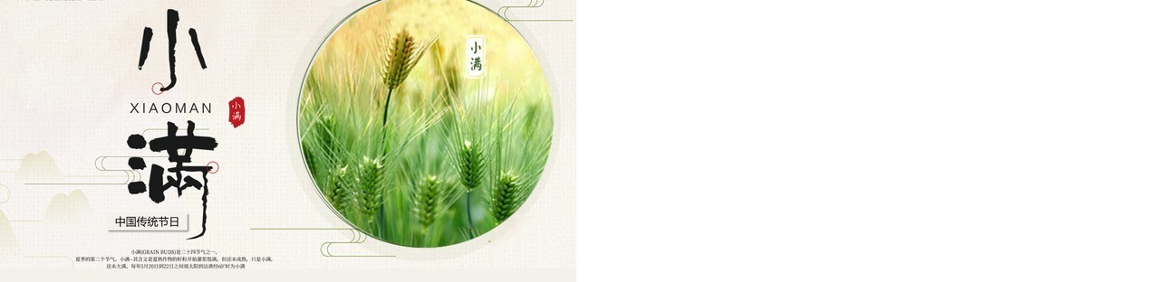 传统二十四节气之小满介绍课件PPT模板